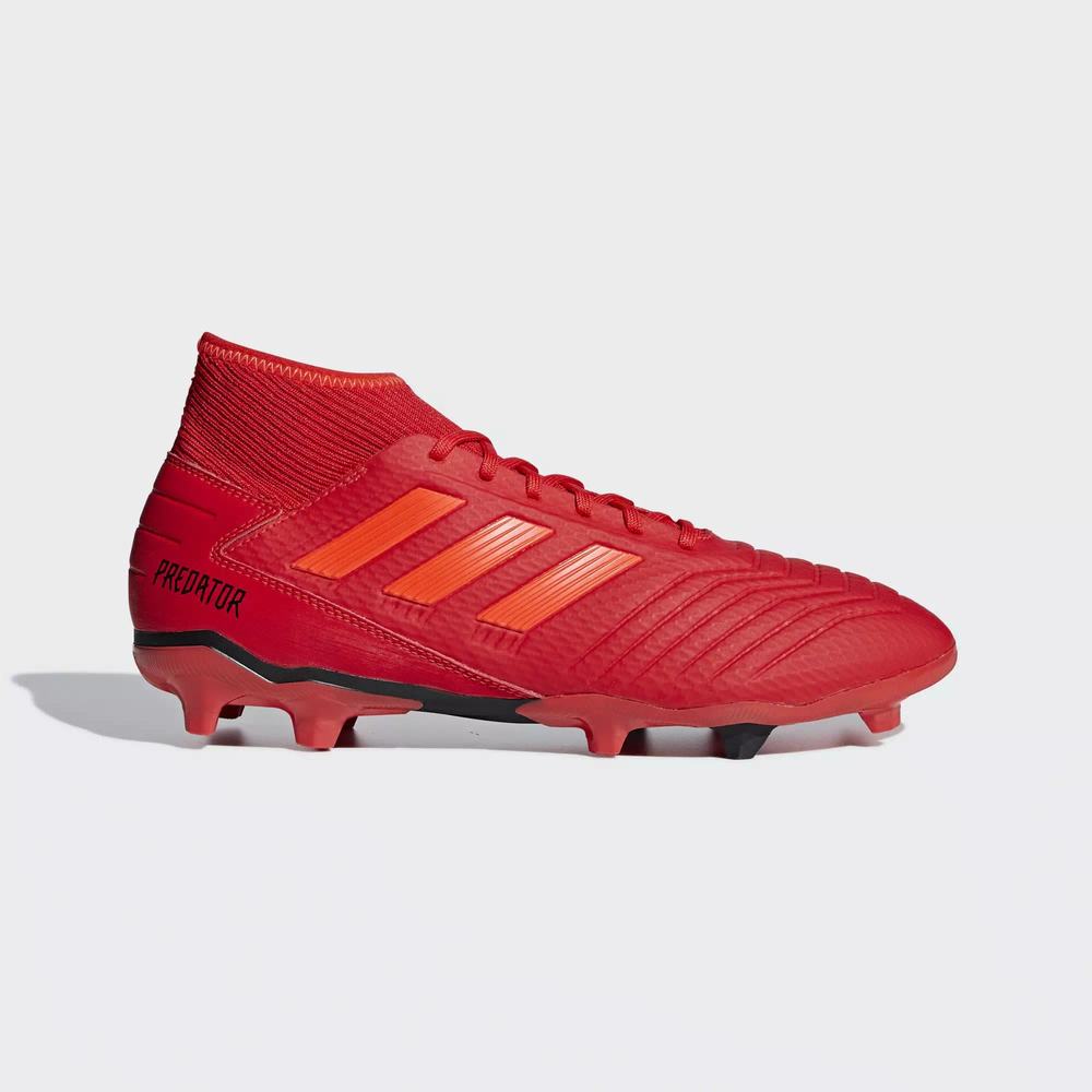 Adidas Predator 19.3 Firm Ground Tacos de Futbol Rojos Para Mujer (MX-89797)